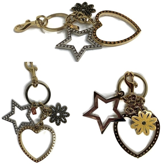 Coach Rare HTF Dangle Heart Swivel Keychain Fob - Picture 2 of 3